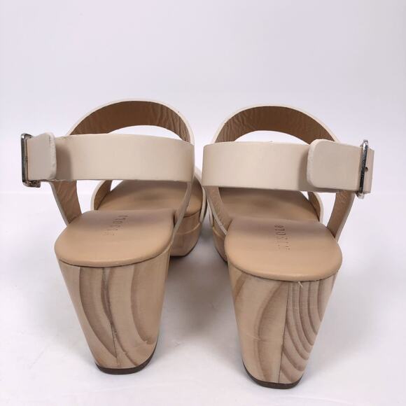 NEW OpBx Nisolo Open Toe Clogs Wooden Heel Sandals Shoes Platform Size 6.5 Bone - Picture 6 of 16